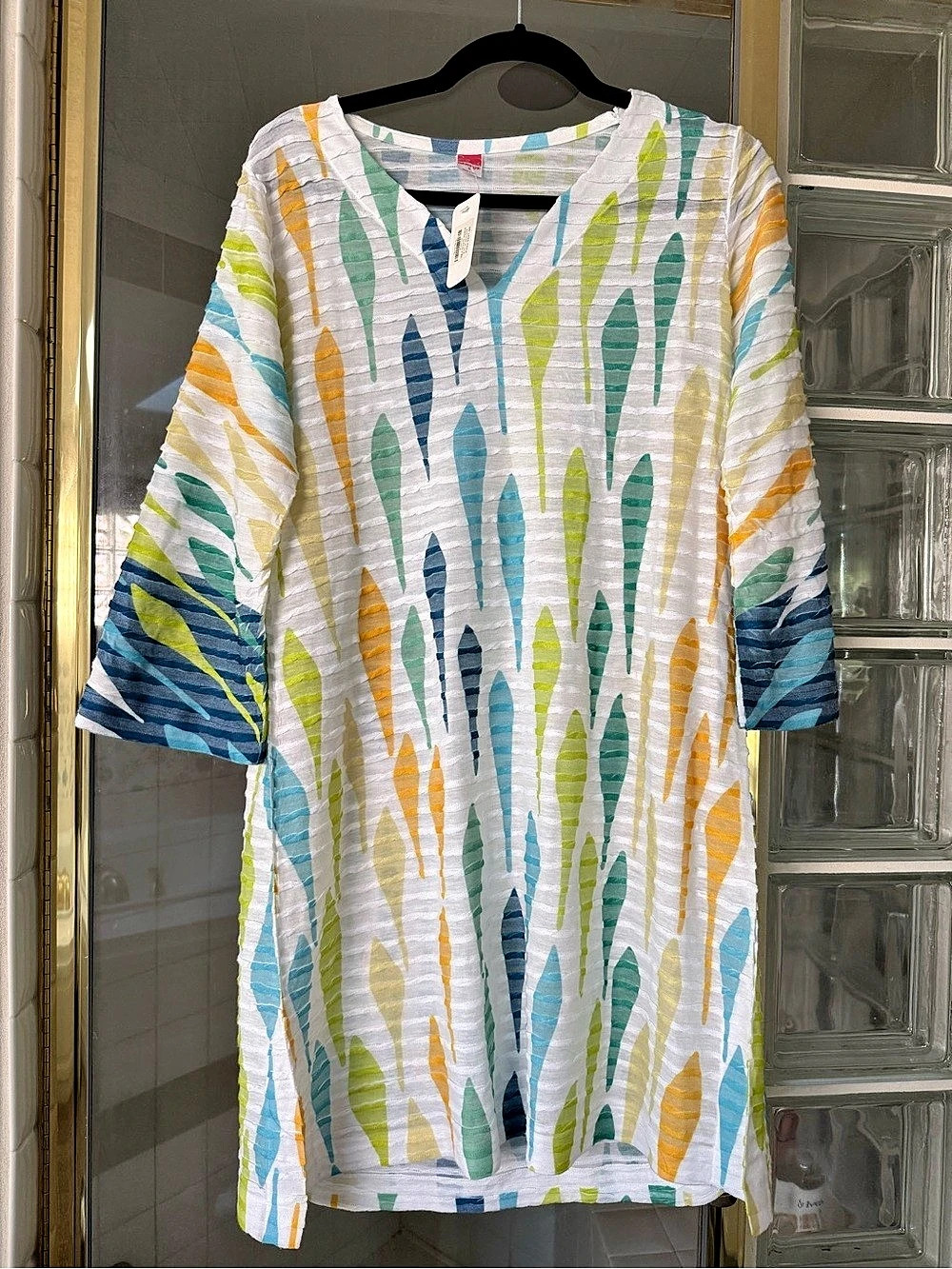 NWT Before & Again Swimsuit Cover Up Dress Artsy Abstract Textured size Small